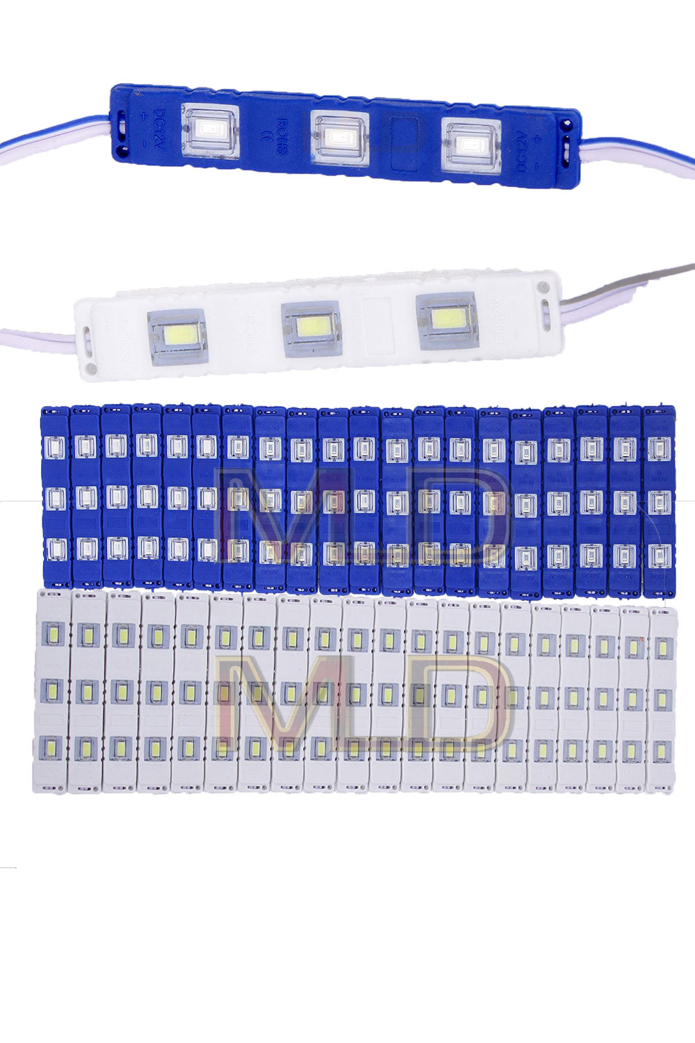 50ft (100pcs) 5630 SMD LED Module Strip Kit – 12V Waterproof Lights With Power Supply – For Signs