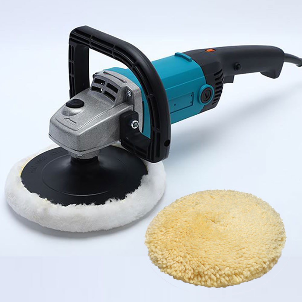 1200Watt Electric Car Polisher Polishing Machine Adjustable Speed Car Electric Polisher Waxing Buffing Sanding Machine (Extra 7 inch Wool buffing Pad) (Color-Multi, Watt-1200W, Speed-3000rpm)